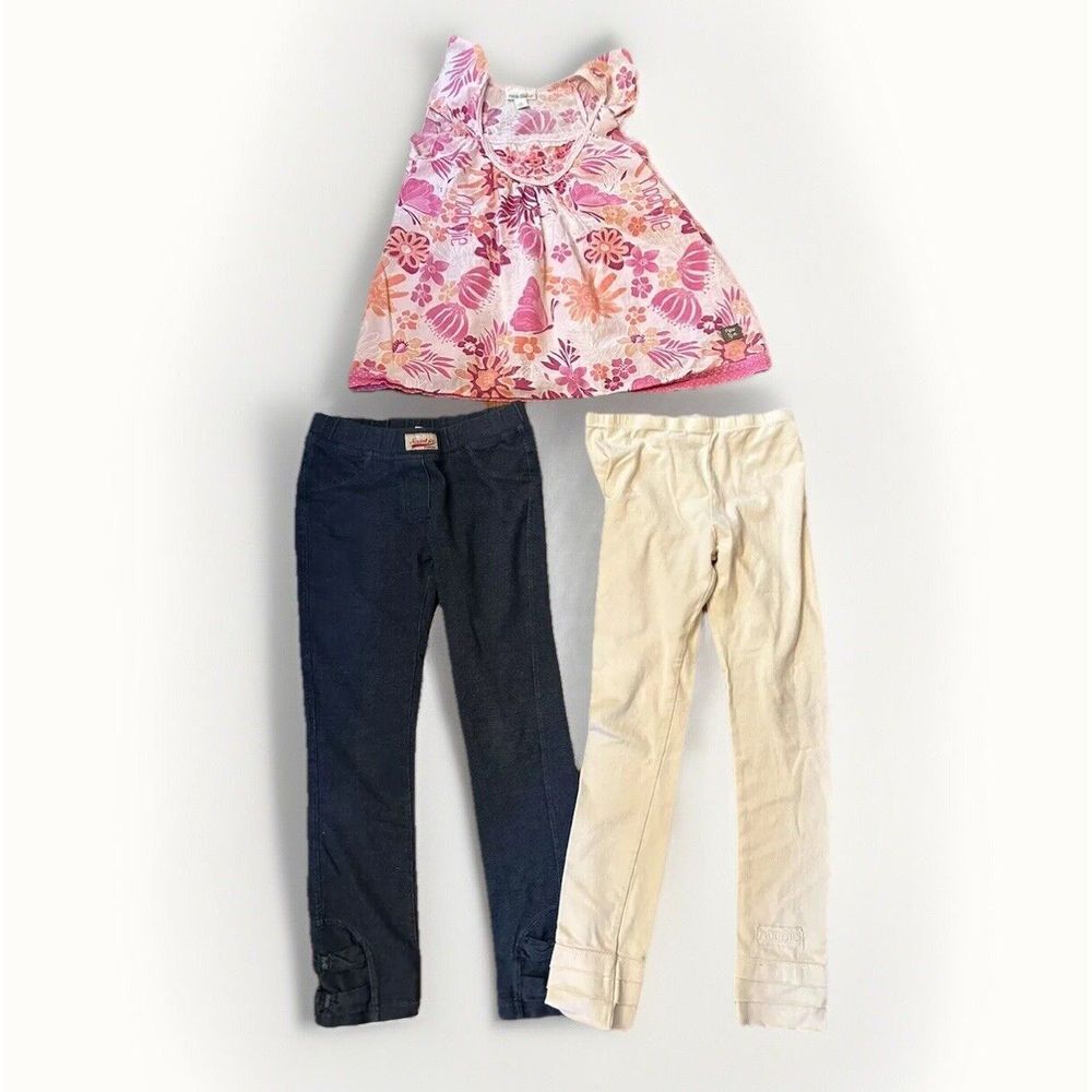 NAARTJIE Kids Jeans, Top & Legging Pants Sz 7 XL Lot of‎ 3 Floral Pinks